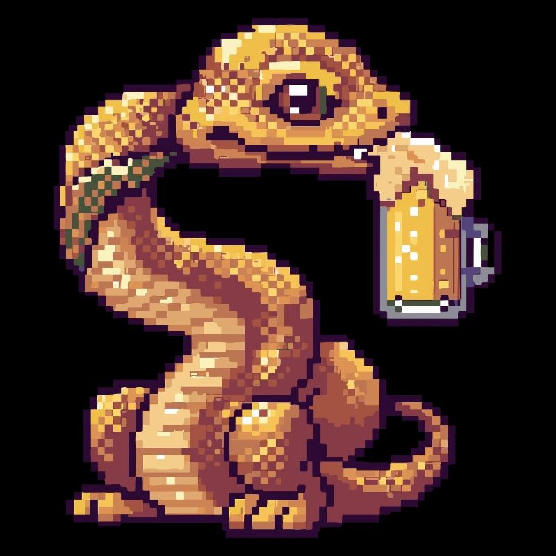 Schlange Kobra Pixel Bier