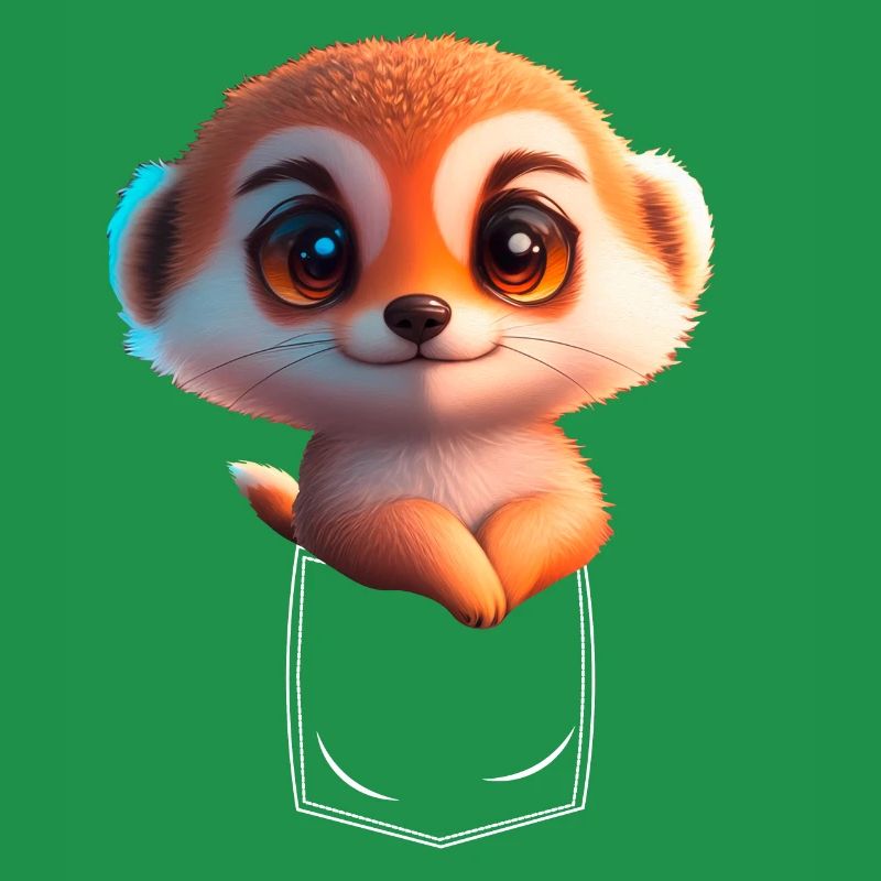 Verspieltes Erdmännchen in Brusttasche