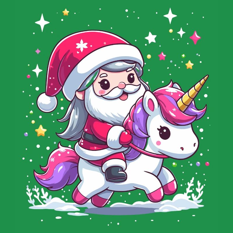 Weihnachtsmann und Einhorn