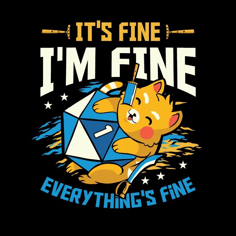 D20 Cat Cube C’est bien je vais bien