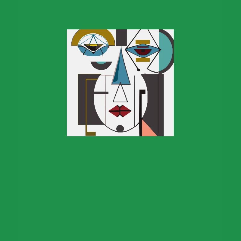 envious abstract face, colorful