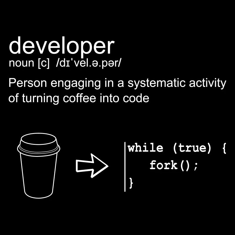 Developer & coffee