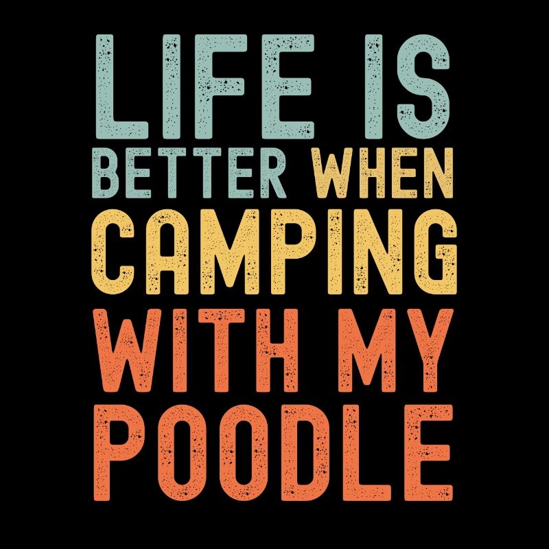 Caniche Camping rétro vintage