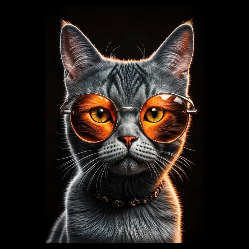 Katze mit einer stylischen Sonnenbrille