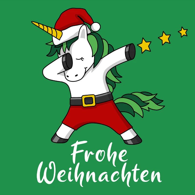 Frohe Weihnachten Einhorn Weihnachtsmann Geschenk