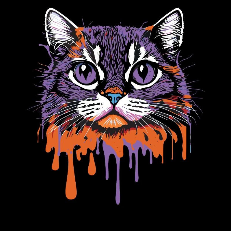 Crazy Splash Art Cat design