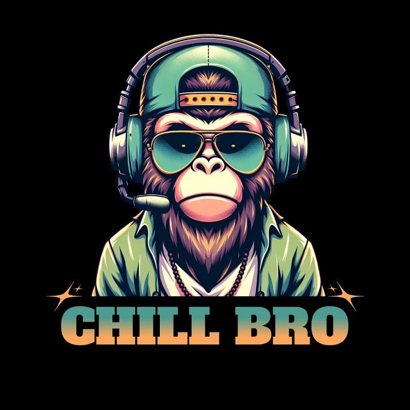 Chill Bro Gaming Gamer Monkey
