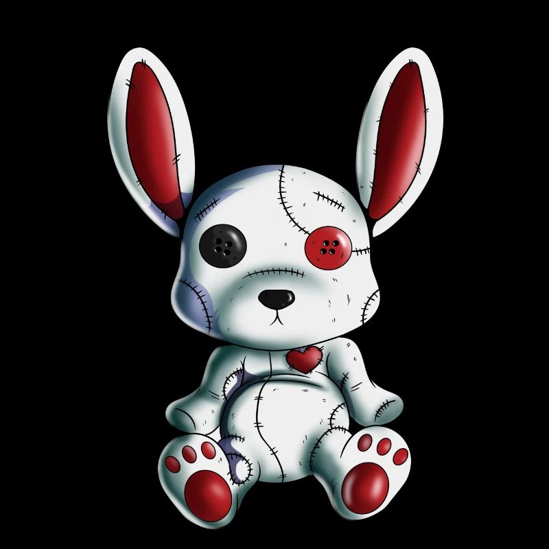 Rabbit Heart Halloween Effrayant Lapin Peluche Conception d’animaux