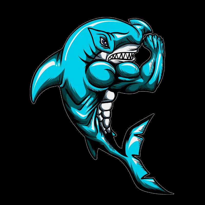 Big Bloody Great White Shark Bodybuilder Angler