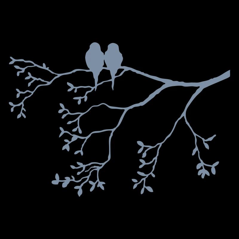 Vogelpaar on thin branch