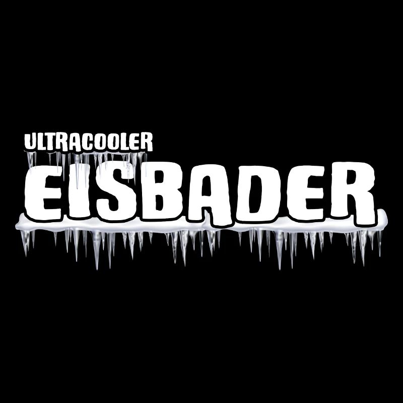 Eisbader cooler Winterschwimmer im Frost