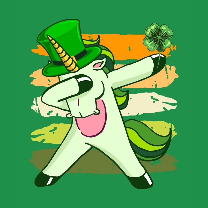 Dabbing Einhorn Kleeblatt St. Patrick's Day