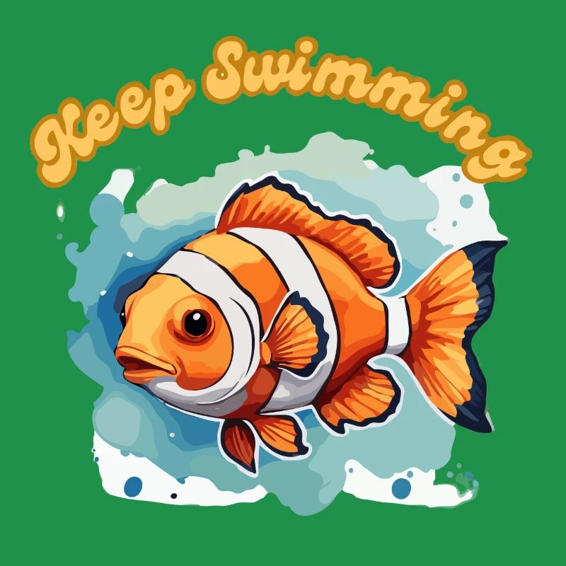 Clownfisch Bunt Nemo Schwimmen Sie weiter