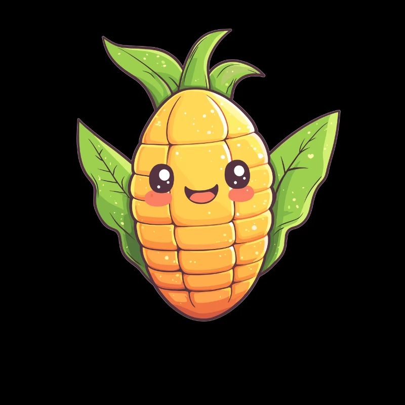 Cheerful Corn Comic Style