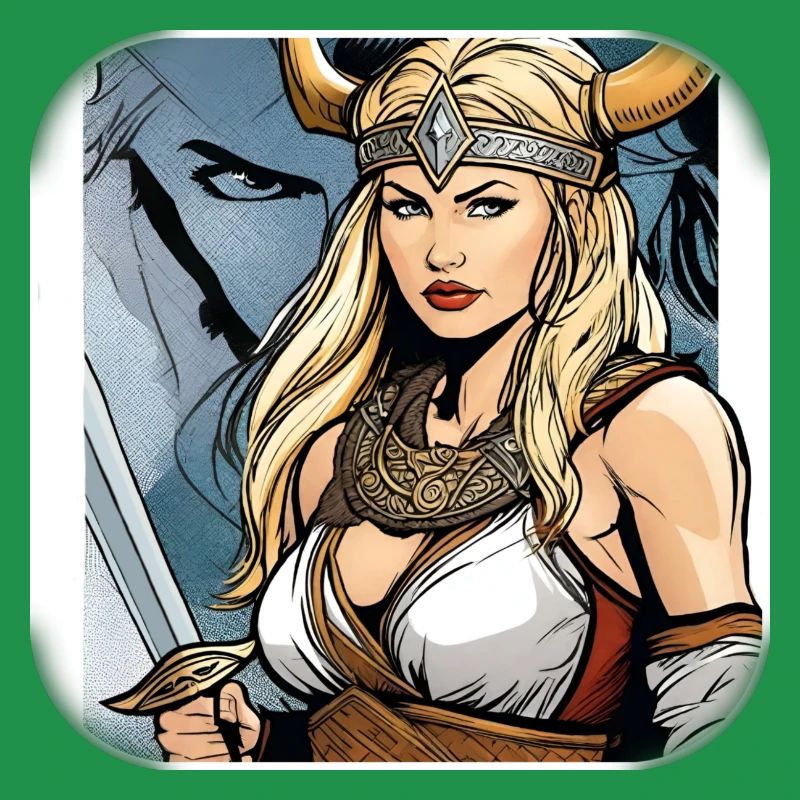 Stolze Wikingerin Germanin im Comic Style