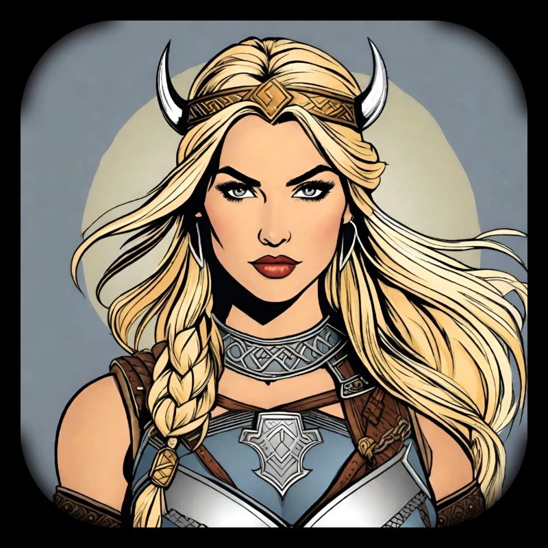 Stolze Wikingerin Germanin im Comic Style
