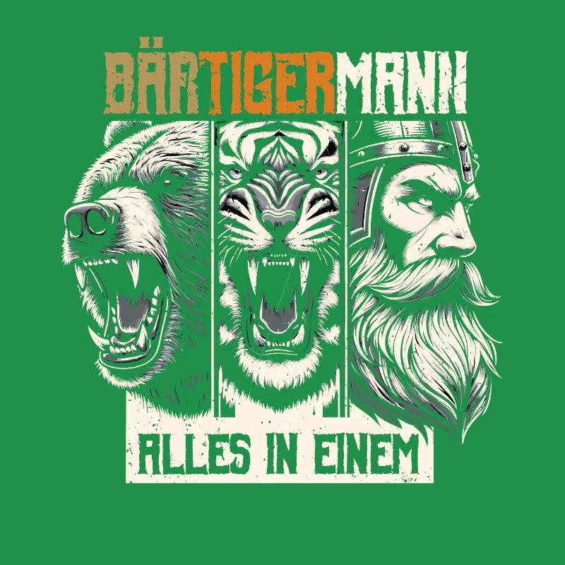 Bärtigermann Bär Tiger Mann Geschenk Bart