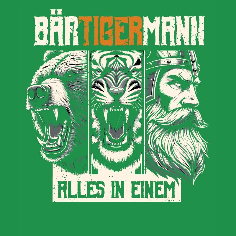 Bärtigermann Bär Tiger Mann Geschenk Bart