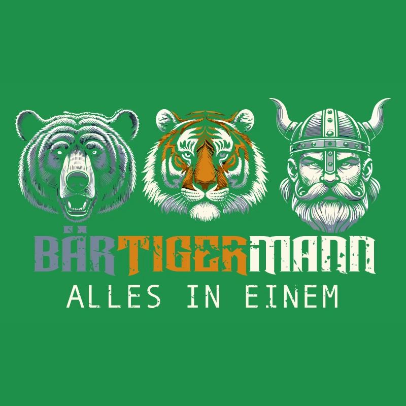 Bärtigermann Bär Tiger Mann Geschenk Bart
