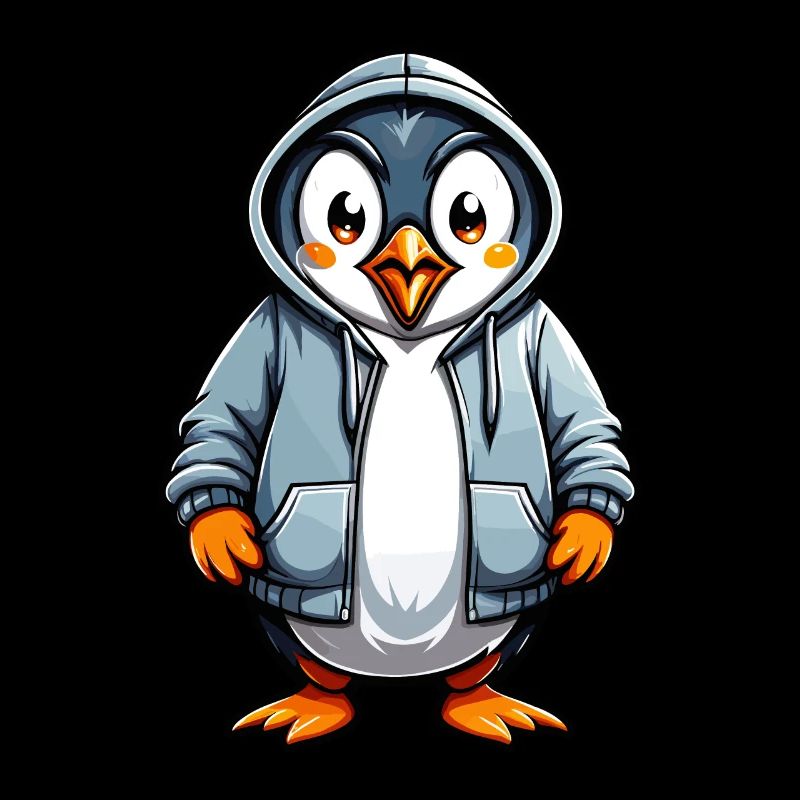 Cute penguin in jacket