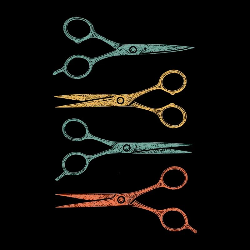 Ciseaux de coiffure colorés