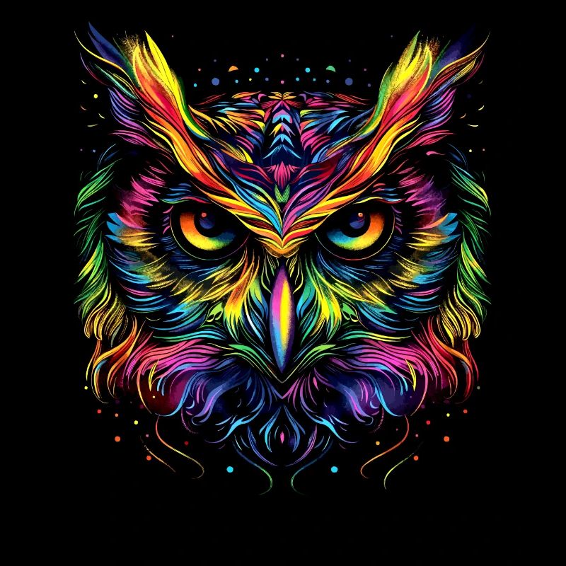 Eule Bunt Regenbogen Farben Pop Art Kauz Uhu Eulen