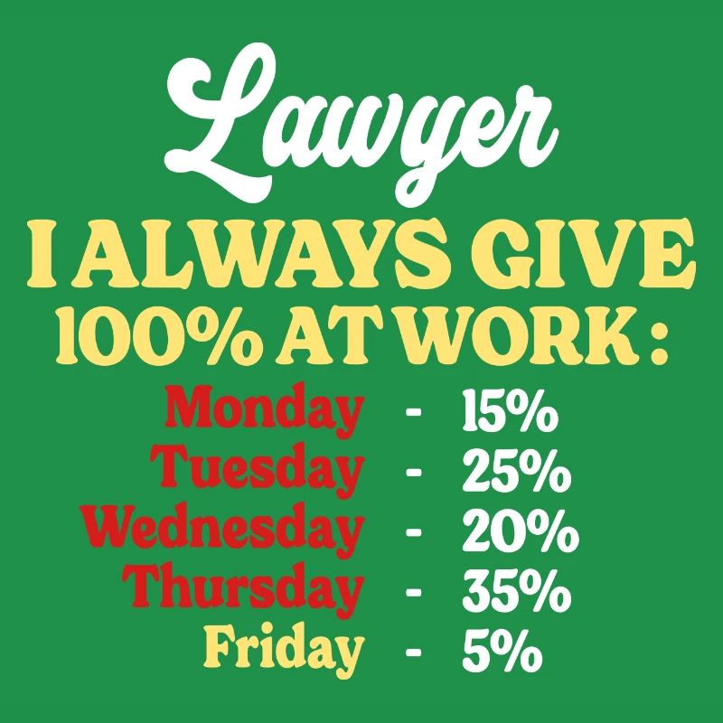 100% At Work Funny Quote Work Lawyer