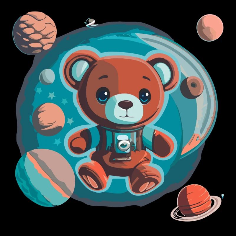 Ours en peluche explorateur de l’espace