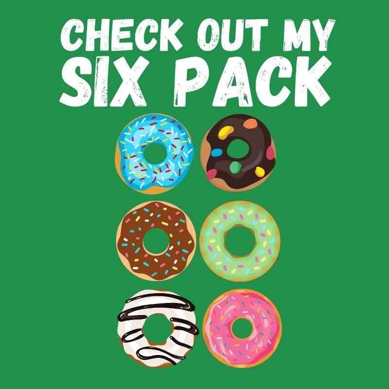 Donut Six Pack Lecker Bäcker Backen Sport Lustig