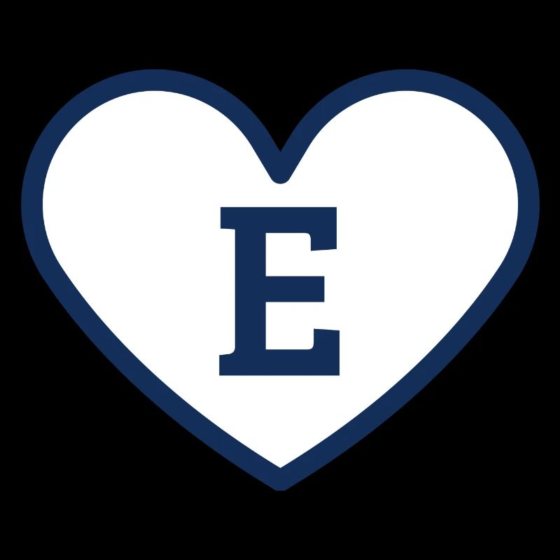 Buchstabe e Herz Sport Trend blau - Geschenkidee