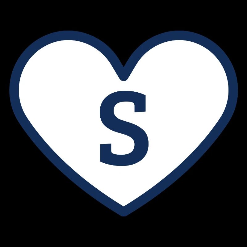 Buchstabe s Herz Sport Trend Blau - Geschenkidee