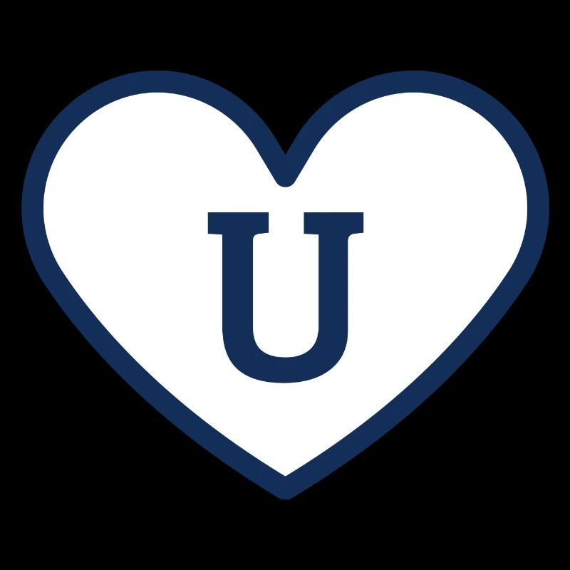 Letter u heart sport trend blue - gift idea