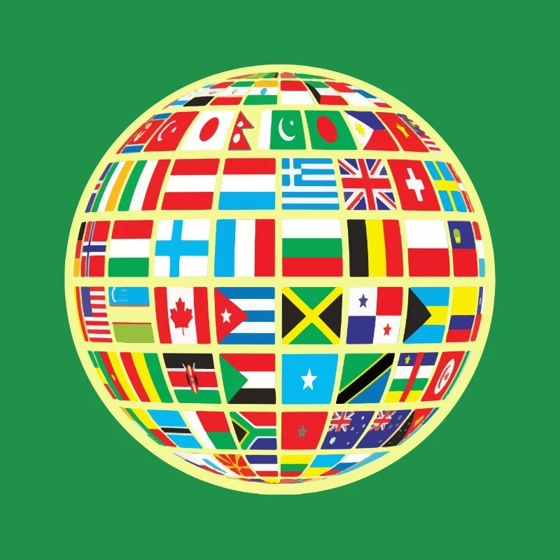 Carte du monde globe terrestre globe pays drapeaux continents