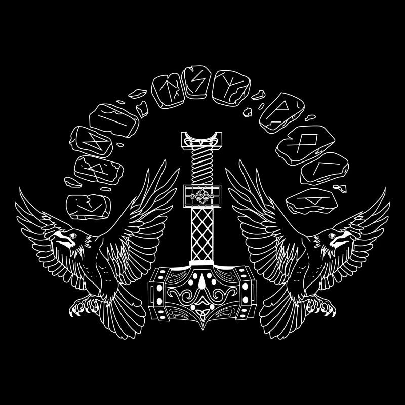 Viking Symbol Mjölnir Ravens Runes Celts North