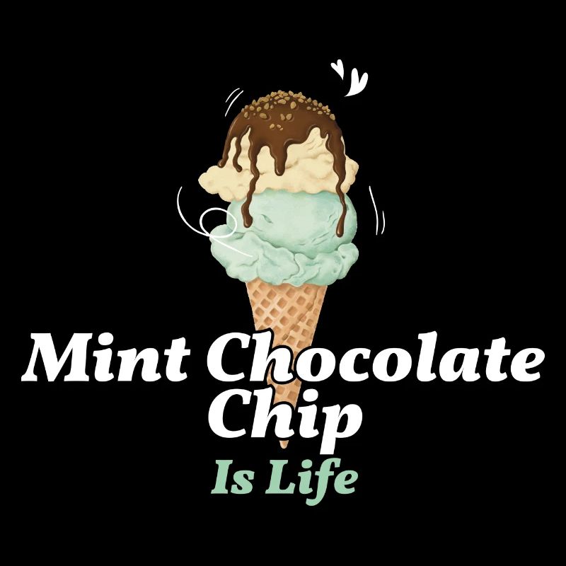 Minz Schoko Chip Eis Ist Leben