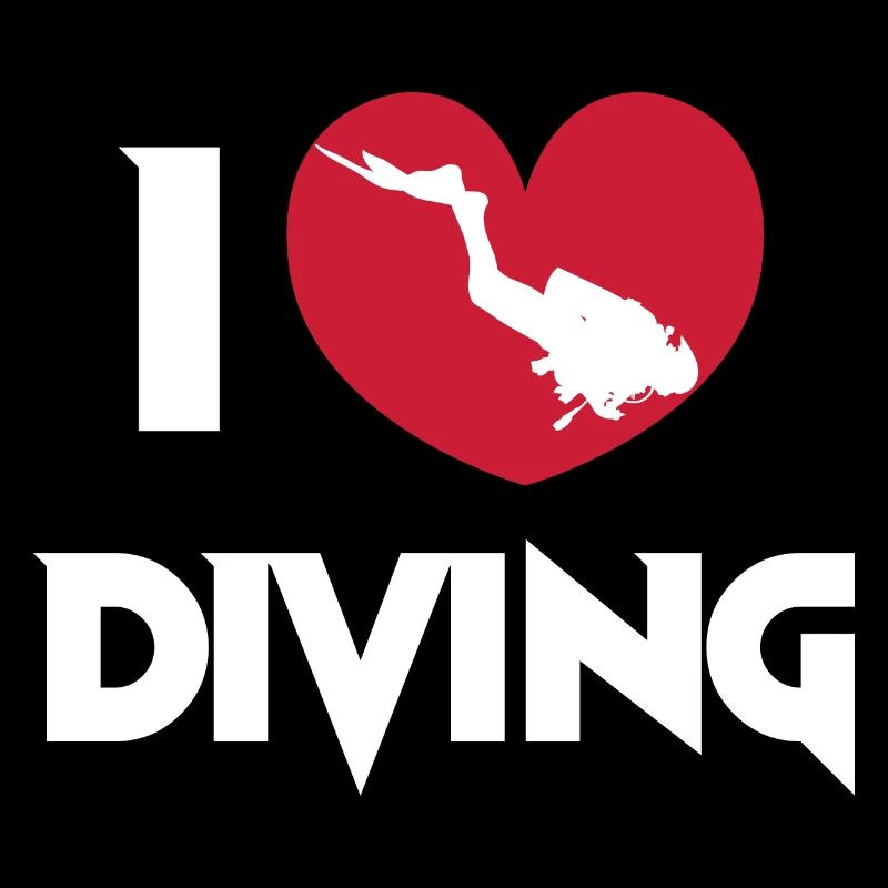 I Love Diving Scuba Diver Heart Deep Sea Explorer