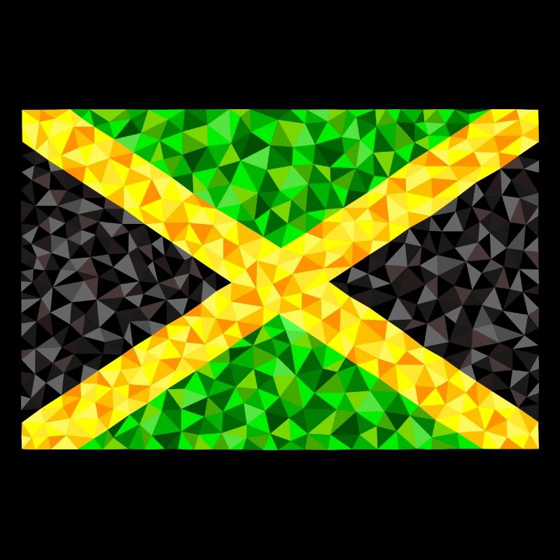 Jamaica Flagge im low poly Diamant Stil
