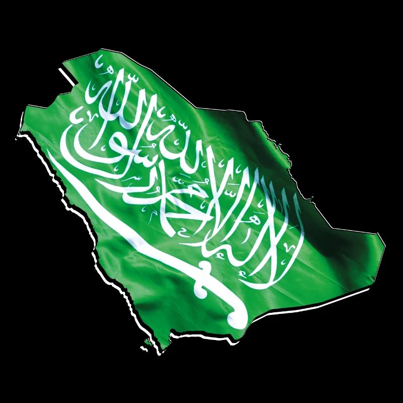 Saudi Arabia Flag in Saudi Arabia Map