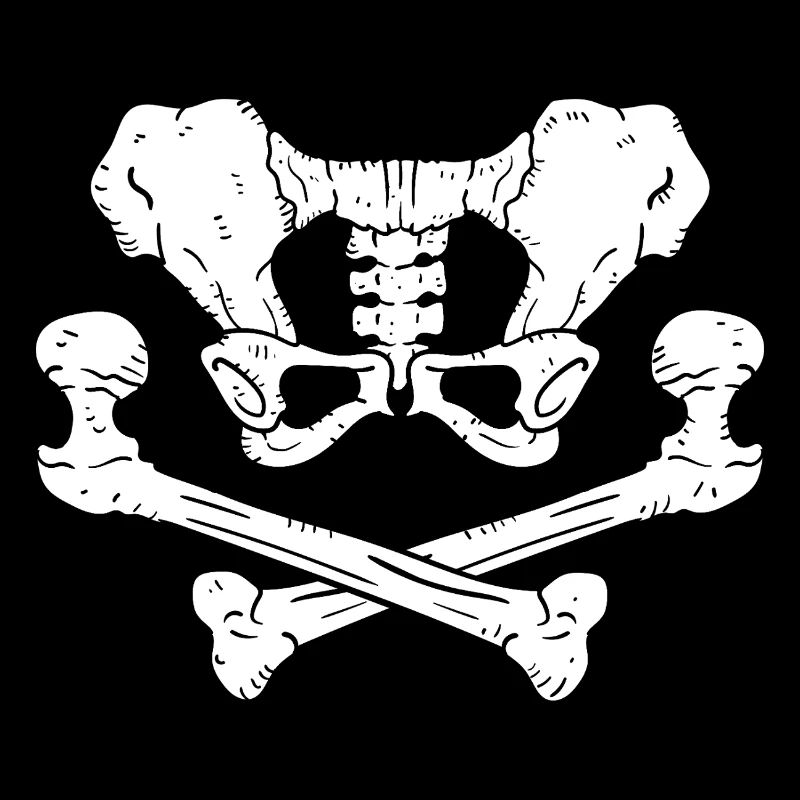 Pelvis pirate, skull and bones.