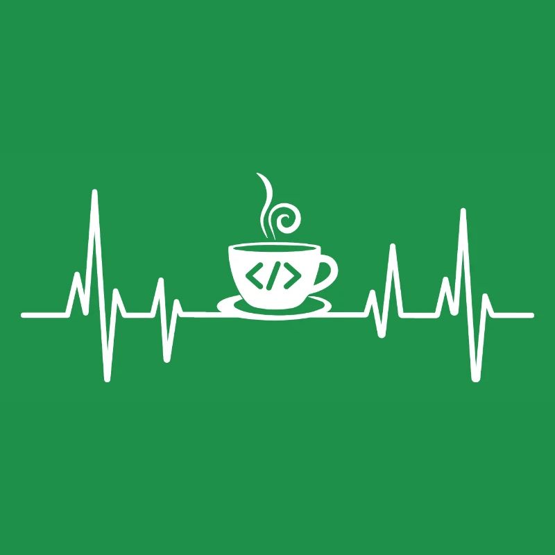 Coffee Coding Heartbeat Coder Developer Nerd Coffe