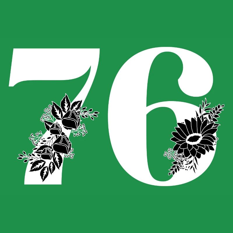 Nummer 76 Schwarze Blumen - 76. Blumengeburtstag