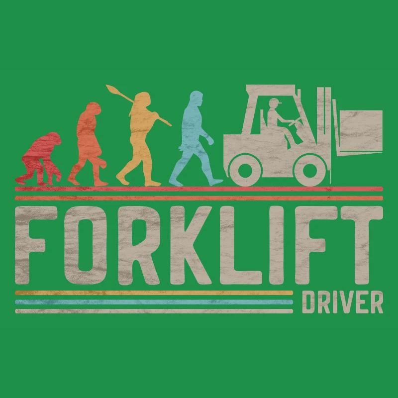 Forklift Driver Evolution Funny ForkLift Operator