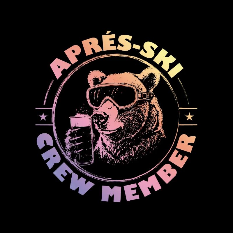 Bär Apres Ski Team Spruch Bunt
