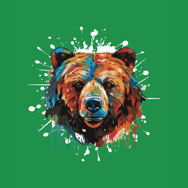 Bear Pop Art Head