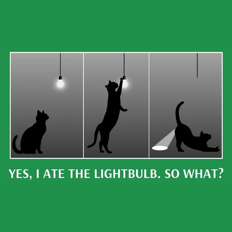 Funny Cat Ate Lightbulb So What Sassy Glow Butt