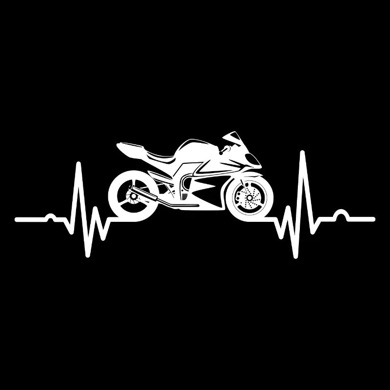 Motorrad Herzschlag Biker EKG Linie Frequenz Funny