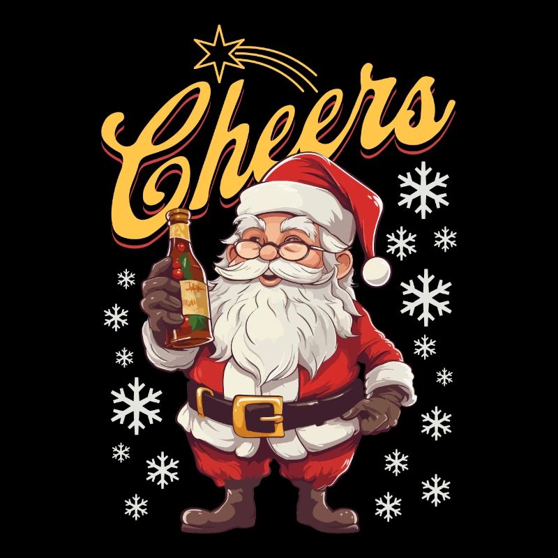 Weihnachtsmann Schnaps Rum Alkohol Bier Prost