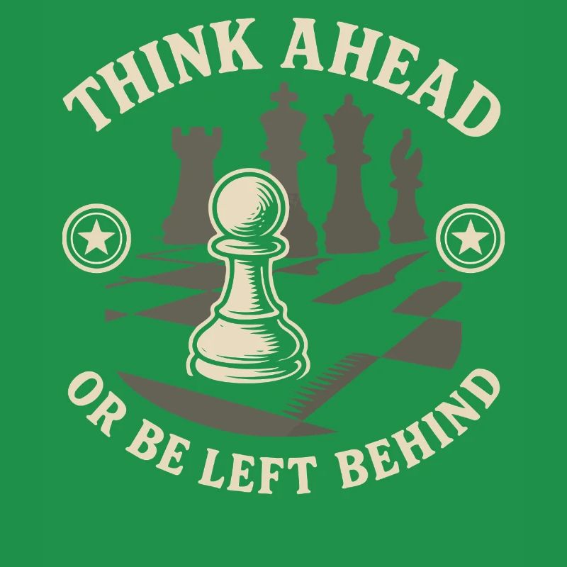 Chess Player Think Ahead Or Be Left Behind Board