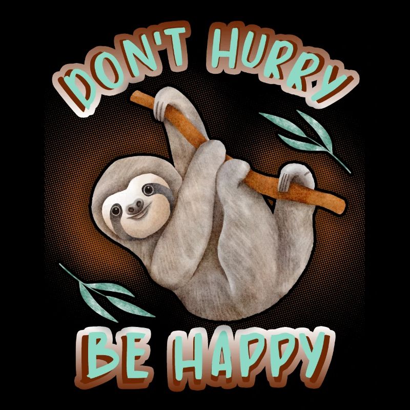 Sloth, Faultier, lustiger Spruch Don't Hurry