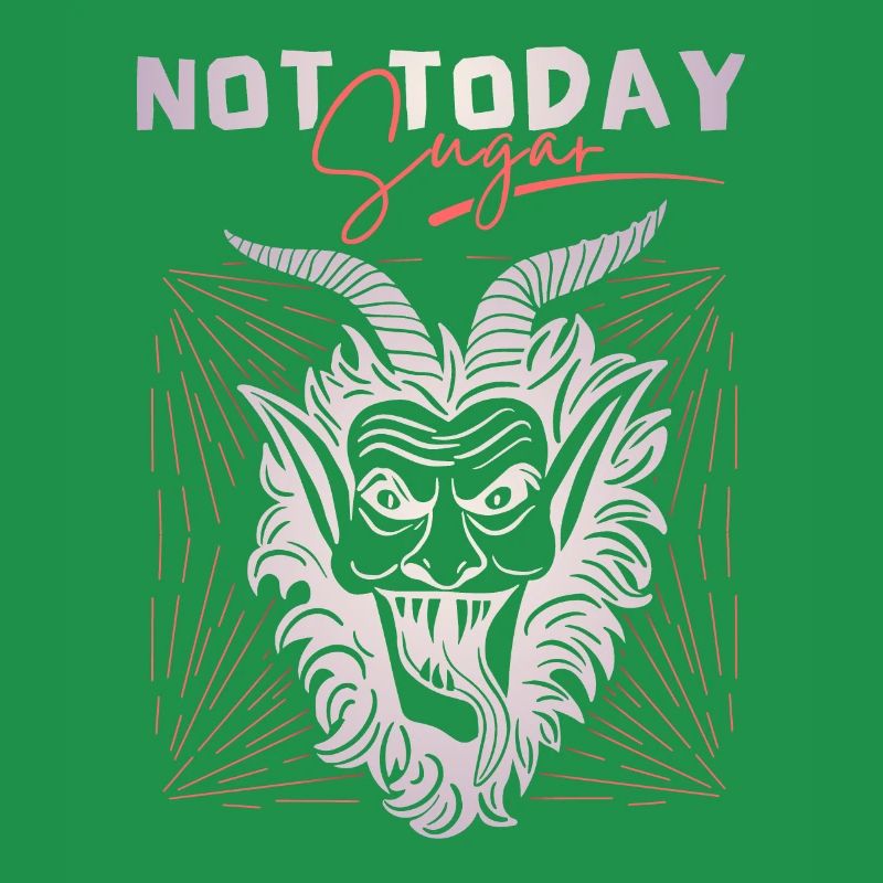 Teufel-Devil, lustiger Spruch Not-Today-Satan
